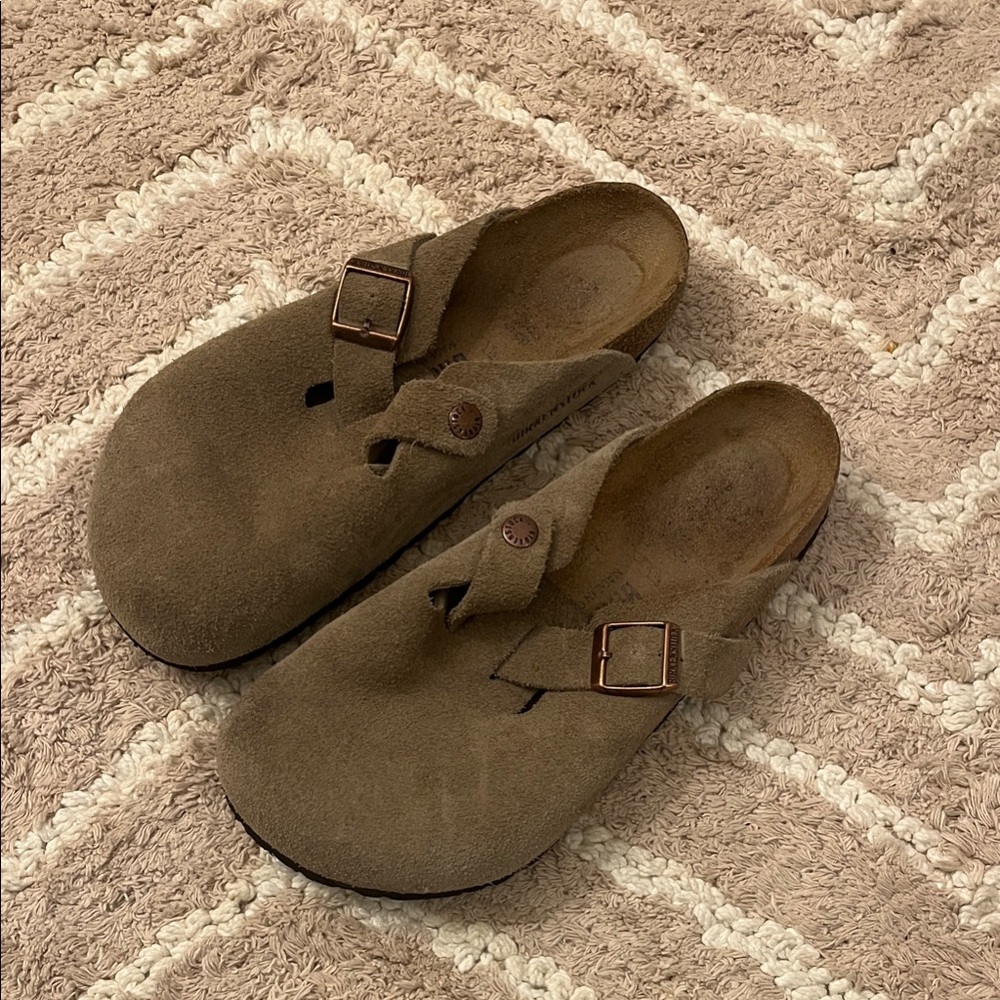 Birkenstock Brown Suede Clogs 38